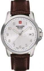 Zegarek Swiss Alpine Military Leader męski srebrna tarcza 40 mm (7011.1532). Szare zegarki męskie Swiss, bez wzorów, srebrne. Za 498.99 zł.