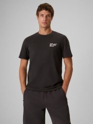 4F T-shirt regular z nadrukiem męski - szary XL. Szare t-shirty męskie 4F, m, bez wzorów, z bawełny, bez kołnierzyka, bez ramiączek. Za 69.99 zł.