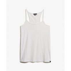Damski tank top Superdry Studios Strappy. Białe topy damskie Superdry, s, bez wzorów, bez kołnierzyka, bez ramiączek. Za 106.45 zł.