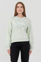 GUESS Miętowa damska bluza Icon, Rozmiar M. Zielone bluzy damskie Guess, m, z aplikacjami, bez ramiączek, bez kaptura. W wyprzedaży za 331.99 zł.