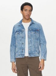 Mustang Kurtka jeansowa Dallas 1016352 Niebieski Regular Fit. Niebieskie kurtki męskie Mustang, m, bez wzorów, z bawełny, bez kaptura. Za 239.99 zł.