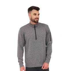 Bluza męska wełniana z krótkim ekspresem Brubeck OUTDOOR MERINO. Szare bluzy męskie Brubeck, m, bez wzorów, z elastanu, sportowe, bez ramiączek, bez kaptura. Za 299.00 zł.