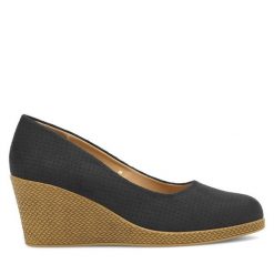 Półbuty Clara Barson. Niebieskie półbuty damskie Clara Barson, bez wzorów, bez obcasa, na koturnie, bez zapięcia. Za 119.99 zł.