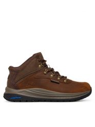 Skechers Trekkingi Meroe 205285 BRN Brązowy. Brązowe botki męskie Skechers, bez wzorów, ze skóry, bez obcasa, bez zapięcia. Za 429.99 zł.