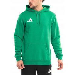 Bluza Męska adidas Entrada 26 z Kapturem Bawełniana Sportowa Hoody roz. L. Zielone bluzy sportowe męskie Adidas, l, bez wzorów, z bawełny, z kapturem, do piłki nożnej. Za 134.99 zł.
