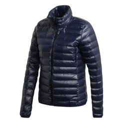 Kurtka damskie adidas W Varilite J. Niebieskie kurtki sportowe damskie Adidas, l, bez wzorów, z materiału, bez ramiączek, bez kaptura, trekkingowe. Za 490.00 zł.