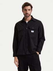 HUGO Koszula Ekynone 50570729 Czarny Oversize. Czarne koszule męskie Hugo, m, bez wzorów, z bawełny, bez kołnierzyka, bez ramiączek. Za 399.99 zł.
