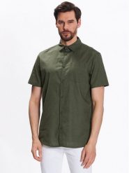 INDICODE Koszula Glow 20-316 Zielony Regular Fit. Zielone koszule męskie INDICODE, m, bez wzorów, z bawełny, bez kołnierzyka, bez ramiączek. Za 79.99 zł.
