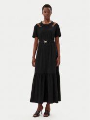 Liu Jo Sport Sukienka codzienna TA5275 JS088 Czarny Regular Fit. Czarne sukienki damskie Liu Jo Sport, na co dzień, xs, bez wzorów, z bawełny, sportowe, bez kołnierzyka, bez ramiączek, proste. Za 369.99 zł.