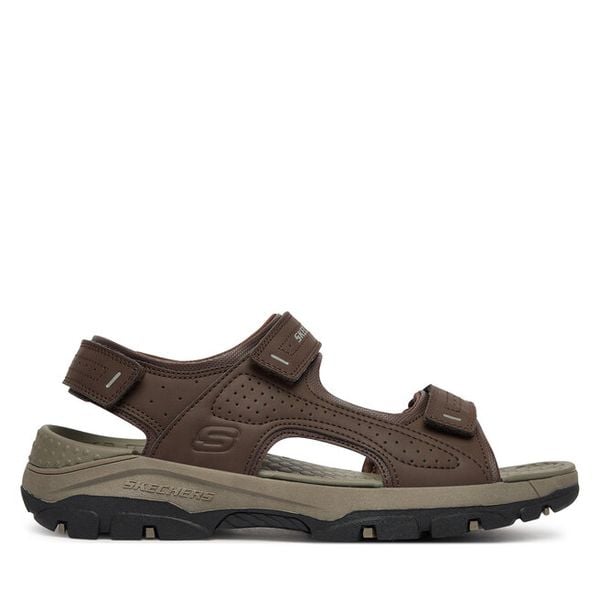 Sandały Skechers. Brązowe sandały męskie Skechers, bez wzorów, bez zapięcia. Za 206.99 zł.