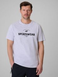 4F T-shirt regular z nadrukiem męski - szary 3XL. Szare t-shirty męskie 4F, m, bez wzorów, z bawełny, bez kołnierzyka, bez ramiączek. Za 69.99 zł.