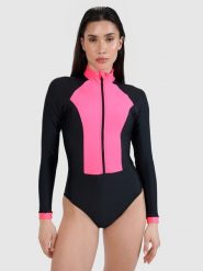 4F Kostium kąpielowy z długim rękawem damski - różowy M. Czerwone szorty damskie 4F, bez wzorów, z elastanu, sportowe. Za 179.99 zł.