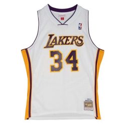 Koszulka Nba Los Angeles Lakers Shaquille O'Neal. Białe bluzki damskie Mitchell & Ness, s, bez wzorów, sportowe, bez kołnierzyka, bez ramiączek. Za 559.00 zł.