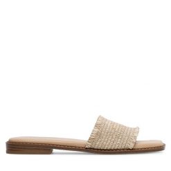 Klapki DeeZee. Brązowe klapki damskie DeeZee, bez wzorów, bez obcasa, bez zapięcia. Za 63.99 zł.