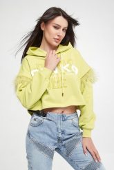 Bluza damska z piórami Avigliana PINKO. Bluzy damskie Pinko, xs, bez wzorów, bez ramiączek, bez kaptura. W wyprzedaży za 895.30 zł.