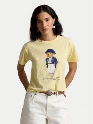 Polo Ralph Lauren T-Shirt 211B17792001 Żółty jasny Regular Fit. Żółte t-shirty damskie Polo Ralph Lauren, l, bez wzorów, z bawełny, bez kołnierzyka, bez ramiączek. Za 719.99 zł.