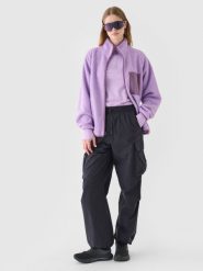 4F Spodnie casual cargo damskie - czarne XS. Czarne spodnie materiałowe damskie 4F, bez wzorów, z bawełny, casualowe. W wyprzedaży za 59.99 zł.