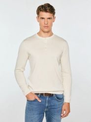 Sweter męski bawełniany perłowy finos 103. Białe swetry męskie BIG STAR, l, bez wzorów, z bawełny, klasyczne, bez kołnierzyka, bez ramiączek. Za 199.99 zł.