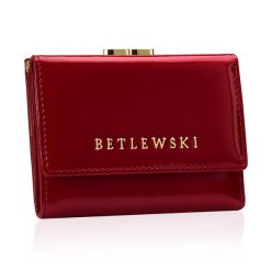Portfel damski BETLEWSKI ZBPD-BS-14 CZERWONY. Czerwone portfele damskie Betlewski, ze skóry. Za 139.99 zł.