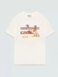 Koszulka męska z nadrukiem biała Regger 100. Białe t-shirty męskie BIG STAR, l, bez wzorów, z bawełny, bez kołnierzyka, bez ramiączek. Za 79.99 zł.