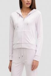 JUICY COUTURE Różowa bluza damska Robertson, Rozmiar XS. Czerwone bluzy damskie Juicy Couture, s, bez wzorów, z materiału, klasyczne, bez ramiączek, z kapturem. Za 549.99 zł.
