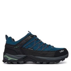 Trekkingi CMP. Niebieskie buty zimowe męskie CMP, bez wzorów, bez obcasa, bez zapięcia. Za 479.99 zł.