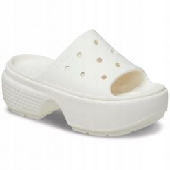 Klapki Dla Dorosłych Crocs Stomp Slide. Czerwone klapki męskie Crocs, bez wzorów, z materiału, bez zapięcia. Za 202.99 zł.