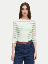 Tommy Hilfiger Bluzka New Cody WW0WW40589 Kremowy Slim Fit. Białe bluzki damskie Tommy Hilfiger, m, bez wzorów, z bawełny, bez kołnierzyka, bez ramiączek. Za 249.99 zł.