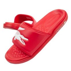 Klapki Lacoste Croco Dualiste 2017K 743CMA002017K czerwone. Czerwone klapki męskie bez wzorów, z syntetyku, bez zapięcia. Za 362.10 zł.