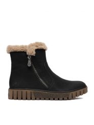 Rieker Botki CEO-Y3481-01 Czarny. Czarne botki damskie Rieker, bez wzorów, ze skóry, bez obcasa, na płaskiej podeszwie, bez zapięcia. Za 389.99 zł.
