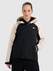 4F Kurtka przejściowa membrana 5000 damska - beżowa L. Brązowe kurtki damskie 4F, l, bez wzorów, z dzianiny, z kapturem. W wyprzedaży za 249.99 zł.