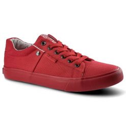 Czerwone Trampki Big Star Damskie Sznurowane Buty. Czerwone trampki i tenisówki damskie BIG STAR, bez wzorów, z gumy, bez zapięcia. Za 99.99 zł.