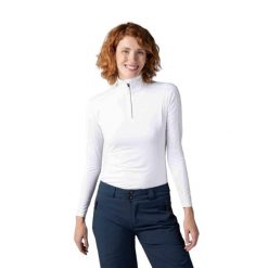 Koszulka termoaktywna Rossignol W Classique 1/2 Zip biała. Białe bluzki damskie Rossignol, xl, bez wzorów, bez kołnierzyka, bez ramiączek. Za 454.00 zł.