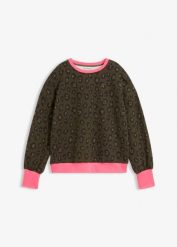 Bluza z mieszanki bawełny. Zielone bluzy damskie bonprix, bez wzorów, z bawełny, bez ramiączek, bez kaptura. Za 109.99 zł.