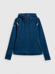 4F Bluza dresowa slim z kapturem damska - turkusowa XXL. Niebieskie bluzy damskie 4F, xxl, bez wzorów, z dresówki, bez ramiączek, z kapturem. Za 199.99 zł.