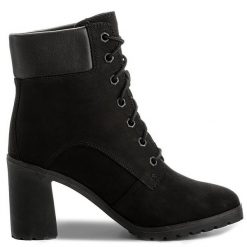 Botki Timberland. Czarne botki damskie Timberland, bez wzorów, bez obcasa, na słupku, bez zapięcia. Za 679.99 zł.