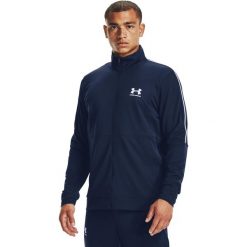 Kurtka Under Armour Pique, Mężczyźni. Niebieskie kurtki męskie Under Armour, m, bez wzorów, z poliesteru, sportowe, bez kaptura. Za 390.00 zł.
