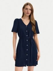 Vero Moda Sukienka letnia Mymilo 10340466 Granatowy Regular Fit. Niebieskie sukienki damskie Vero Moda, na lato, l, bez wzorów, z wiskozy, bez kołnierzyka, bez ramiączek. Za 199.99 zł.