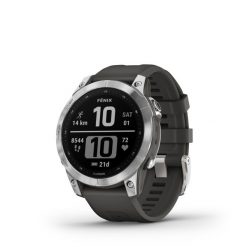 Zegarek z GPS Garmin Fenix 7 Silver Grey. Szare zegarki męskie Garmin, bez wzorów. Za 1,899.00 zł.