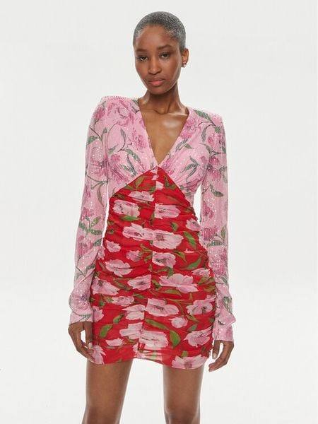 ROTATE Sukienka koktajlowa 1122422945 Różowy Regular Fit. Czerwone sukienki damskie ROTATE, bez wzorów, z wiskozy, wizytowe, bez kołnierzyka, bez ramiączek. Za 679.99 zł.