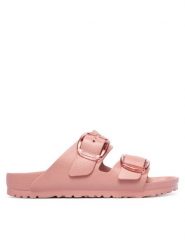 Birkenstock Klapki Arizona Big Buckle 1032032 Różowy. Czerwone klapki damskie Birkenstock, bez wzorów, z syntetyku, bez obcasa, bez zapięcia. Za 299.99 zł.