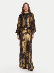 Lola Casademunt by Maite Sukienka koktajlowa MF2516002 Złoty Regular Fit. Żółte sukienki damskie Lola Casademunt by Maite, xs, bez wzorów, z syntetyku, wizytowe, bez kołnierzyka, bez ramiączek. Za 869.99 zł.