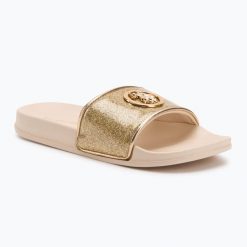 Klapki damskie U.S. Polo Assn. IVY002A. Żółte klapki damskie U.S. Polo Assn., bez wzorów, z materiału, sportowe, bez obcasa, bez zapięcia. Za 129.99 zł.