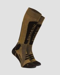 Skarpety X-Socks HeliXX GOLD 4.0 S001. Brązowe skarpetki damskie X BIONIC, bez wzorów. Za 259.99 zł.