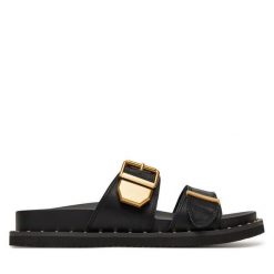 Klapki Aldo. Czarne klapki damskie Aldo, bez wzorów, bez obcasa, bez zapięcia. Za 309.99 zł.