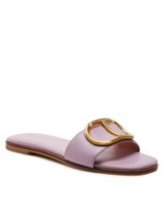 TWINSET Klapki 241TCP12A Fioletowy. Fioletowe klapki damskie Twinset, bez wzorów, ze skóry, bez obcasa, bez zapięcia. Za 899.99 zł.