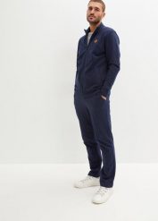 Dres sportowy z czystej bawełny organicznej (komplet 2-cz.). Niebieskie bluzy sportowe męskie bonprix, m, bez wzorów, z bawełny, bez kaptura. Za 209.99 zł.