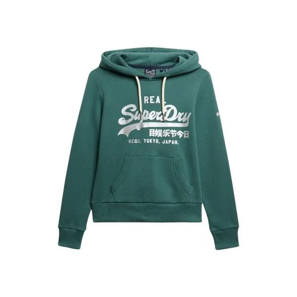 Bluza damska z kapturem Superdry. Zielone bluzy damskie Superdry, l, bez wzorów, z materiału, bez ramiączek, z kapturem. Za 247.00 zł.