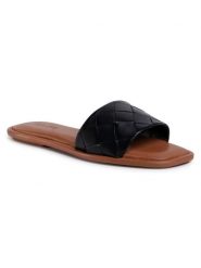 Aldo Klapki Vaydda 15820907 Czarny. Czarne klapki damskie Aldo, bez wzorów, ze skóry, bez obcasa, bez zapięcia. Za 159.99 zł.