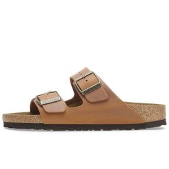 Sandały Birkenstock Arizona, Skóra Olejowana Dorosłych. Brązowe sandały męskie Birkenstock, bez wzorów, z materiału, bez zapięcia. Za 515.20 zł.